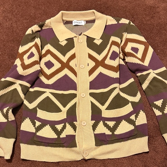 Geometric Patterned Cardigan - Picture 1 of 5